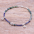 Lapis lazuli and agate charm bracelet, 'Natural Mind in Blue' - Lapis Lazuli and Agate Beaded Charm Bracelet (image 2) thumbail