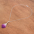 Orchid petal pendant necklace, 'Bloom Basket in Purple' - Hand Made Orchid Petal Pendant Necklace