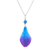 Orchid petal pendant necklace, 'Bloom Basket in Blue' - Blue and Purple Orchid Petal Pendant Necklace (image 2a) thumbail