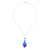 Orchid petal pendant necklace, 'Bloom Basket in Blue' - Blue and Purple Orchid Petal Pendant Necklace (image 2d) thumbail