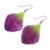 Gold-plated natural orchid petal dangle earrings, 'Summer Treat in Berry' - Gold-Plated Orchid Petal Dangle Earrings (image 2c) thumbail