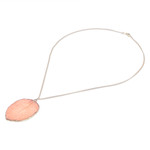 Gold-plated natural bougainvillea petal pendant necklace, 'Bougainvillea Love' - Gold-Plated Bougainvillea Petal Pendant Necklace