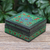Decorative lacquerware box, 'Happy Garden' - Decorative Lacquerware Mango Wood Box