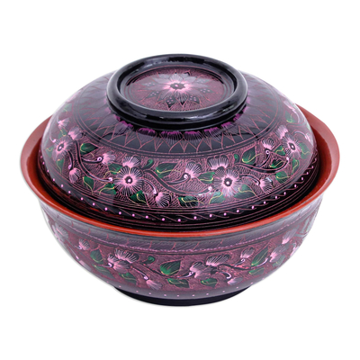 Hand-Painted Decorative Lacquerware Bowl