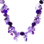 Amethyst and quartz beaded necklace, 'Violet Daydream' - Handmade Amethyst and Quartz Beaded Necklace