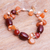 Multi-gemstone beaded bracelet, 'Sunset Beach' - Carnelian and Freshwater Pearl Beaded Bracelet thumbail