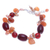 Multi-gemstone beaded bracelet, 'Sunset Beach' - Carnelian and Freshwater Pearl Beaded Bracelet (image 2c) thumbail