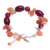 Multi-gemstone beaded bracelet, 'Sunset Beach' - Carnelian and Freshwater Pearl Beaded Bracelet