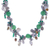 Multi-gemstone beaded necklace, 'Ancient Garden' - Thai Labradorite and Chalcedony Beaded Necklace