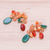 Carnelian and quartz dangle earrings, 'Bright Garden' - Carnelian and Quartz Beaded Dangle Earrings (image 2b) thumbail