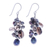 Multi-gemstone dangle earrings, 'Wishing Pool' - Cultured Pearl and Smoky Quartz Dangle Earrings thumbail