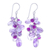 Amethyst and quartz dangle earrings, 'Grape Picking' - Amethyst and Quartz Beaded Dangle Earrings thumbail