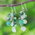 Prehnite and quartz dangle earrings, 'Green Countryside' - Hand Crafted Prehnite and Quartz Dangle Earrings (image 2) thumbail