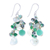 Prehnite and quartz dangle earrings, 'Green Countryside' - Hand Crafted Prehnite and Quartz Dangle Earrings thumbail