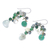 Prehnite and quartz dangle earrings, 'Green Countryside' - Hand Crafted Prehnite and Quartz Dangle Earrings