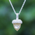Quartz pendant necklace, 'Lovely Acorn in Yellow' - Sterling Silver and Quartz Pendant Necklace