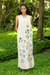 Batik cotton shift dress, 'Tender Growth' - Batik Cotton Floral-Motif Maxi Dress (image 2b) thumbail