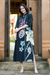 Batik cotton shift dress, 'Relaxed Flora' - Batik Cotton Floral-Motif Shift Dress (image 2c) thumbail