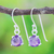 Amethyst dangle earrings, 'Free Love in Purple' - Amethyst and Sterling Silver Dangle Earrings (image 2) thumbail
