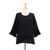 Cotton blouse, 'Black Ruffles' - Black Cotton Gauze Blouse from Thailand thumbail
