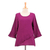 Cotton blouse, 'Mulberry Ruffles' - Asymmetrical Cut Burgundy Cotton Gauze Blouse (image 2a) thumbail