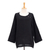 Cotton blouse, 'Modern Look in Black' - Long-Sleeve Cotton Gauze Blouse from Thailand thumbail