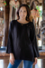 Cotton blouse, 'Modern Look in Black' - Long-Sleeve Cotton Gauze Blouse from Thailand (image 2c) thumbail