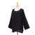 Cotton blouse, 'Modern Look in Black' - Long-Sleeve Cotton Gauze Blouse from Thailand (image 2d) thumbail