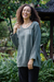 Cotton blouse, 'Modern Look in Grey' - Sage Grey Cotton Double Gauze Blouse thumbail