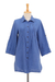 Cotton shirt, 'Periwinkle Pintucks' - Blue Cotton Gauze Shirt from Thailand thumbail
