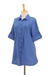 Cotton shirt, 'Periwinkle Pintucks' - Blue Cotton Gauze Shirt from Thailand (image 2d) thumbail