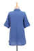 Cotton shirt, 'Periwinkle Pintucks' - Blue Cotton Gauze Shirt from Thailand (image 2e) thumbail