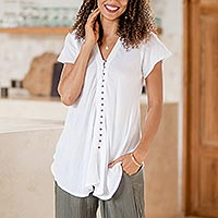 Featured review for Cotton blouse, Early Start in White