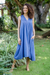 Cotton A-line dress, 'Day Off' - Sleeveless Cotton A-Line Dress (image 2b) thumbail