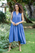 Cotton A-line dress, 'Day Off' - Sleeveless Cotton A-Line Dress (image 2c) thumbail
