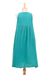 Cotton A-line dress, 'A Day Off in Teal' - Sleeveless Cotton A-Line Dress from Thailand (image 2f) thumbail