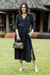 Cotton shirtwaist dress, 'Street Smarts in Black' - Black Belted Cotton Shirtwaist Dress from Thailand