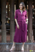 Cotton shirtwaist dress, 'Street Smarts in Maroon' - Handmade Belted Cotton Shirtwaist Dress from Thailand thumbail