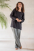 Cotton pants, 'Cool Classic in Grey' - Hand Made Double Gauze Cotton Pants (image 2c) thumbail