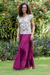 Cotton skirt, 'A Day Out in Mulberry' - Thai Cotton Double Gauze Skirt (image 2d) thumbail