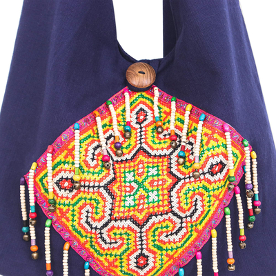 Umhängetasche aus Baumwolle - Kreuzstich-Schultertasche aus Baumwolle im Hmong-Stil
