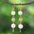 Gold-plated cultured pearl dangle earrings, 'Golden Drizzle' - Gold-Plated Cultured Pearl Dangle Earrings (image 2) thumbail