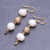 Gold-plated cultured pearl dangle earrings, 'Golden Drizzle' - Gold-Plated Cultured Pearl Dangle Earrings (image 2b) thumbail