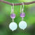 Amethyst and quartz dangle earrings, 'Fancy Candies' - Handcrafted Amethyst and Quartz Dangle Earrings (image 2) thumbail