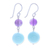 Amethyst and quartz dangle earrings, 'Fancy Candies' - Handcrafted Amethyst and Quartz Dangle Earrings thumbail