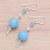 Multi-gemstone dangle earrings, 'Ocean Echo' - Handmade Aquamarine and Quartz Dangle Earrings