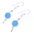 Multi-gemstone dangle earrings, 'Ocean Echo' - Handmade Aquamarine and Quartz Dangle Earrings (image 2c) thumbail