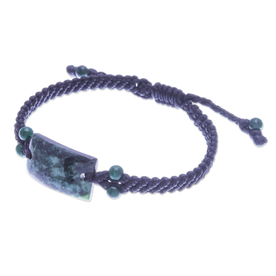 Makramee-Anhängerarmband aus Jade und Serpentin - Armband mit Makramee-Anhängerarmband aus Jade und Serpentin