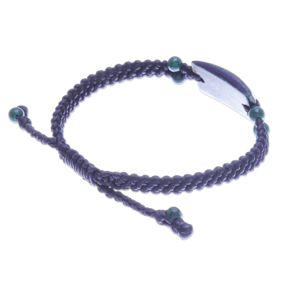 Makramee-Anhängerarmband aus Jade und Serpentin - Armband mit Makramee-Anhängerarmband aus Jade und Serpentin