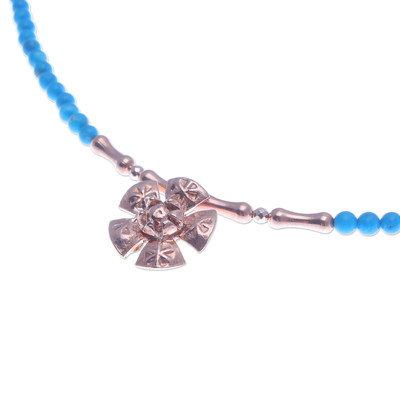 Rose gold-plated howlite pendant necklace, 'Dreamy Skies' - Rose Gold-Plated Howlite Pendant Necklace